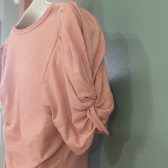 Free People Wide Scoop Neck Twisted Tulip Short Sleeve Bodysuit Peach - Picture 6 of 9